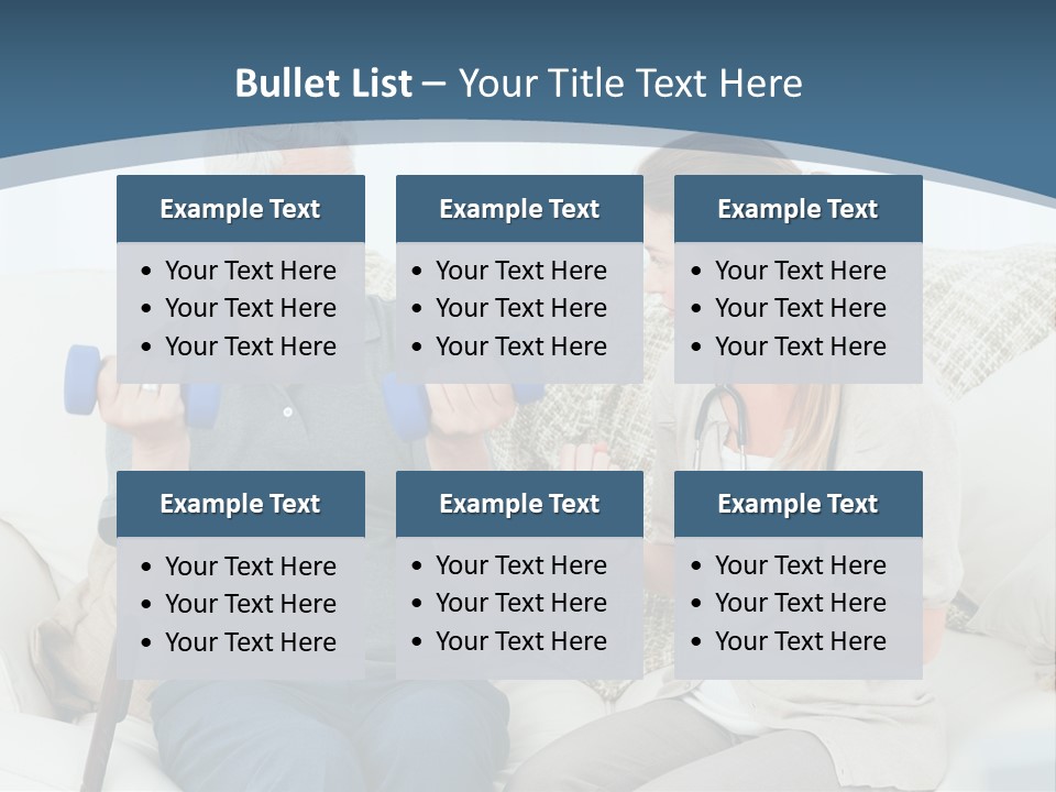 A Woman And A Man Sitting On A Couch With Dumbbells PowerPoint Template
