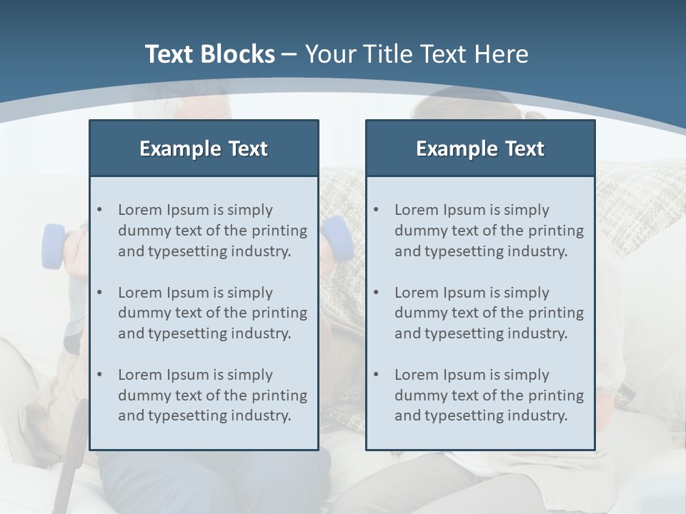 A Woman And A Man Sitting On A Couch With Dumbbells PowerPoint Template