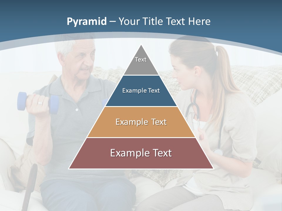 A Woman And A Man Sitting On A Couch With Dumbbells PowerPoint Template