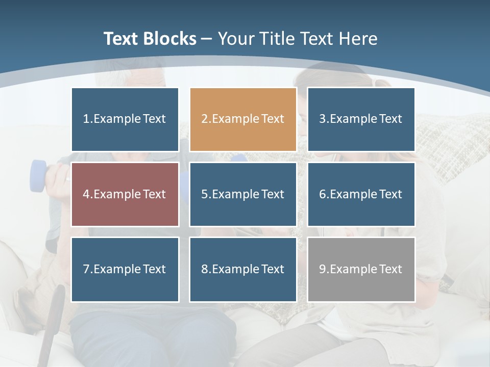 A Woman And A Man Sitting On A Couch With Dumbbells PowerPoint Template