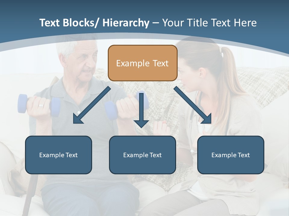 A Woman And A Man Sitting On A Couch With Dumbbells PowerPoint Template