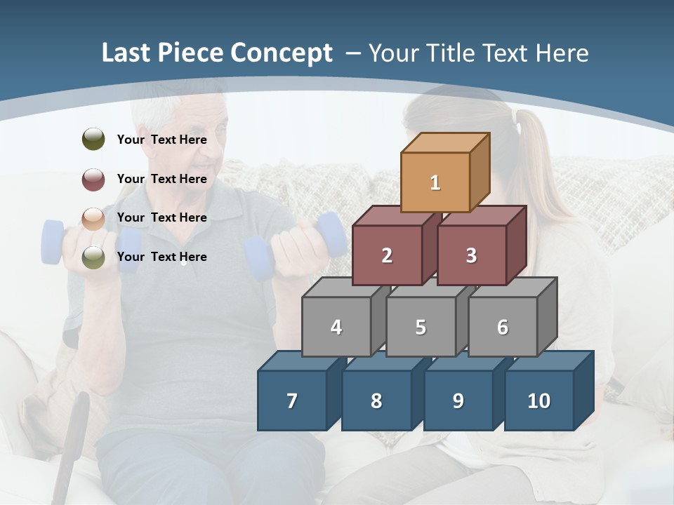 A Woman And A Man Sitting On A Couch With Dumbbells PowerPoint Template