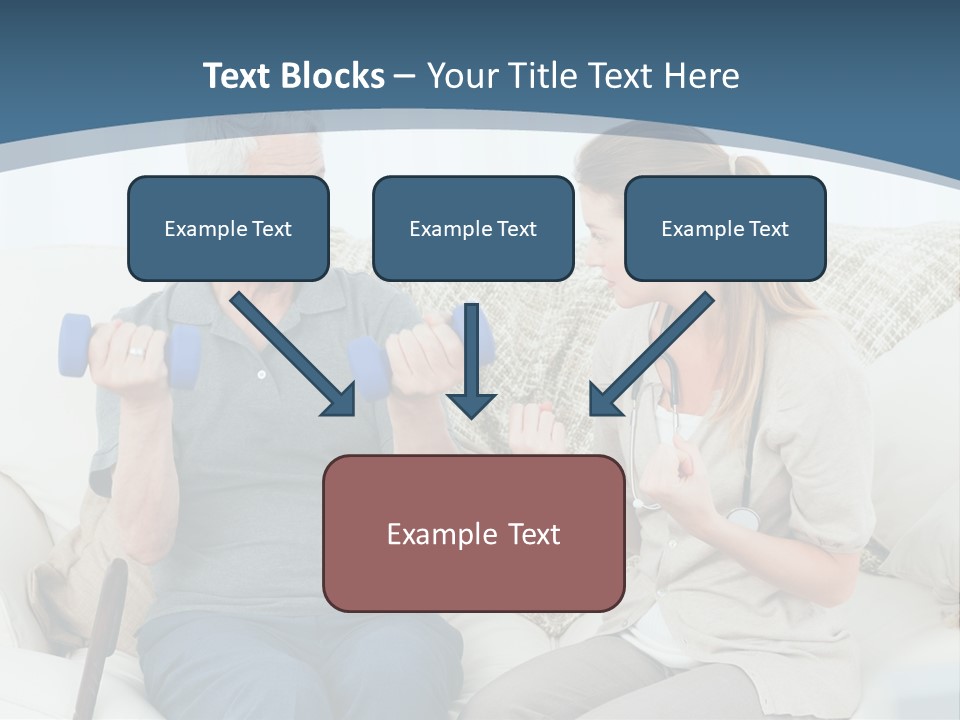 A Woman And A Man Sitting On A Couch With Dumbbells PowerPoint Template