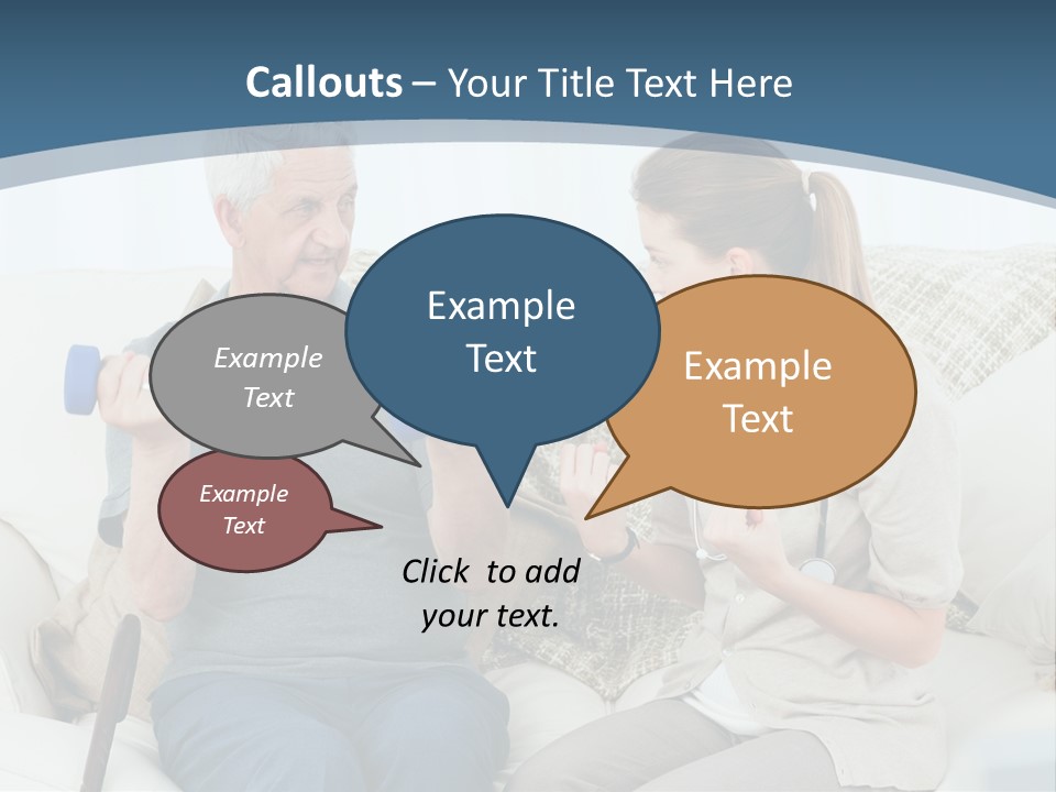 A Woman And A Man Sitting On A Couch With Dumbbells PowerPoint Template