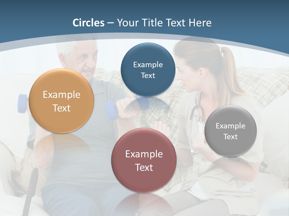 A Woman And A Man Sitting On A Couch With Dumbbells PowerPoint Template