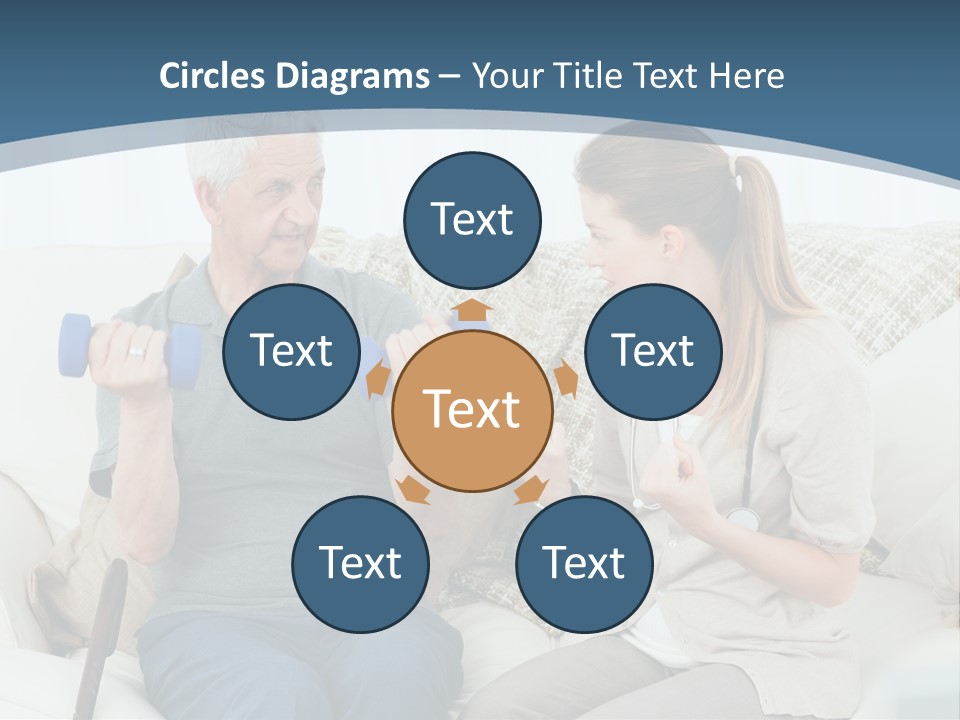 A Woman And A Man Sitting On A Couch With Dumbbells PowerPoint Template