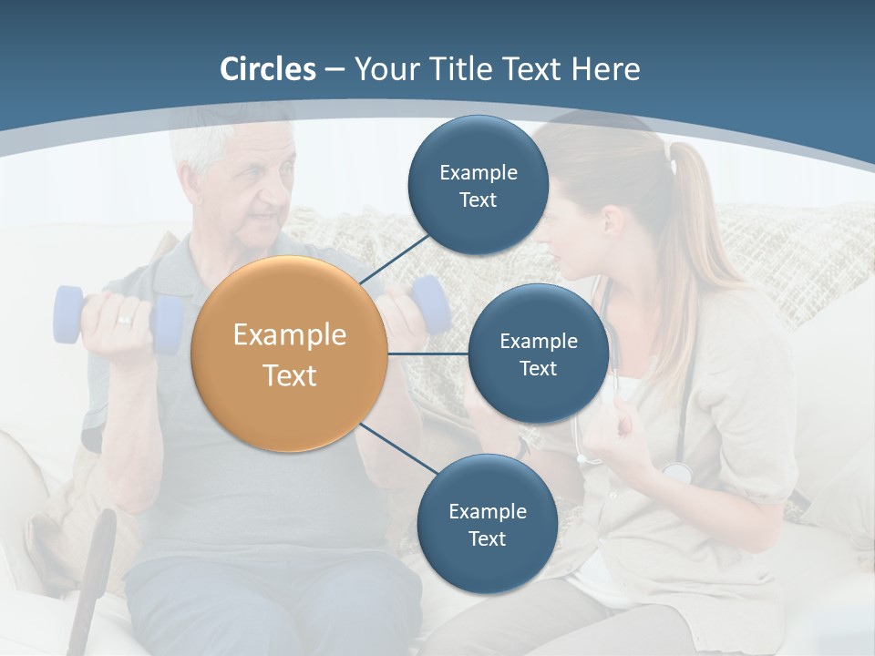 A Woman And A Man Sitting On A Couch With Dumbbells PowerPoint Template