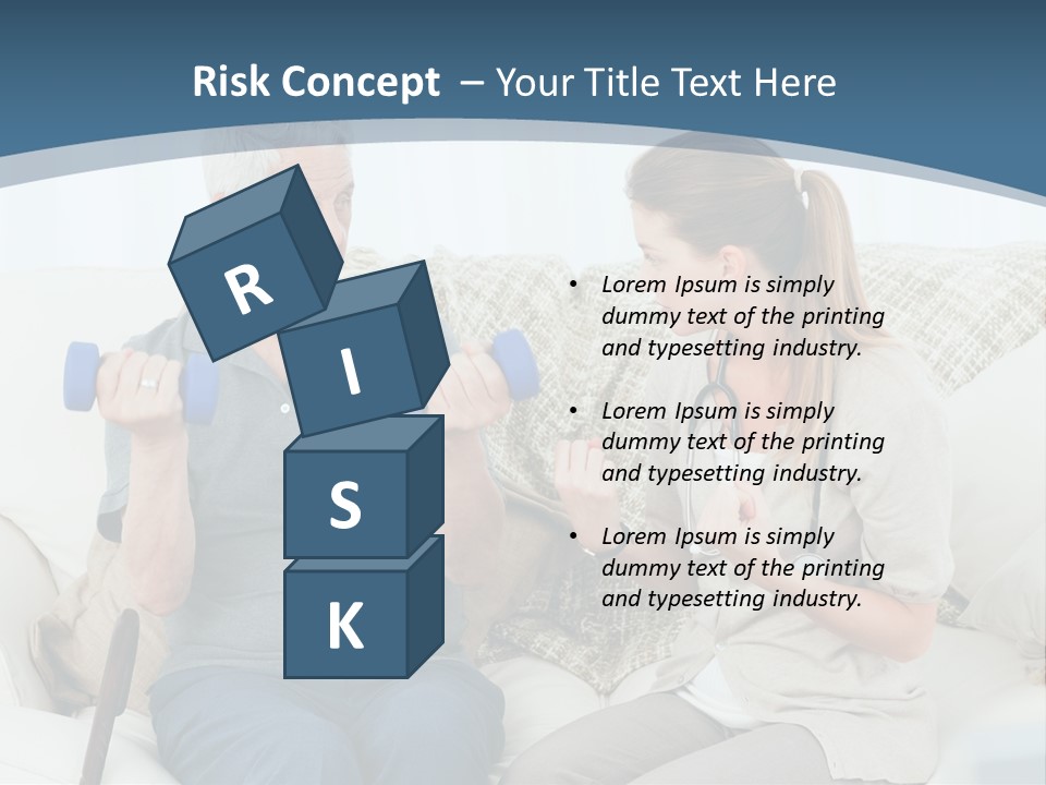 A Woman And A Man Sitting On A Couch With Dumbbells PowerPoint Template