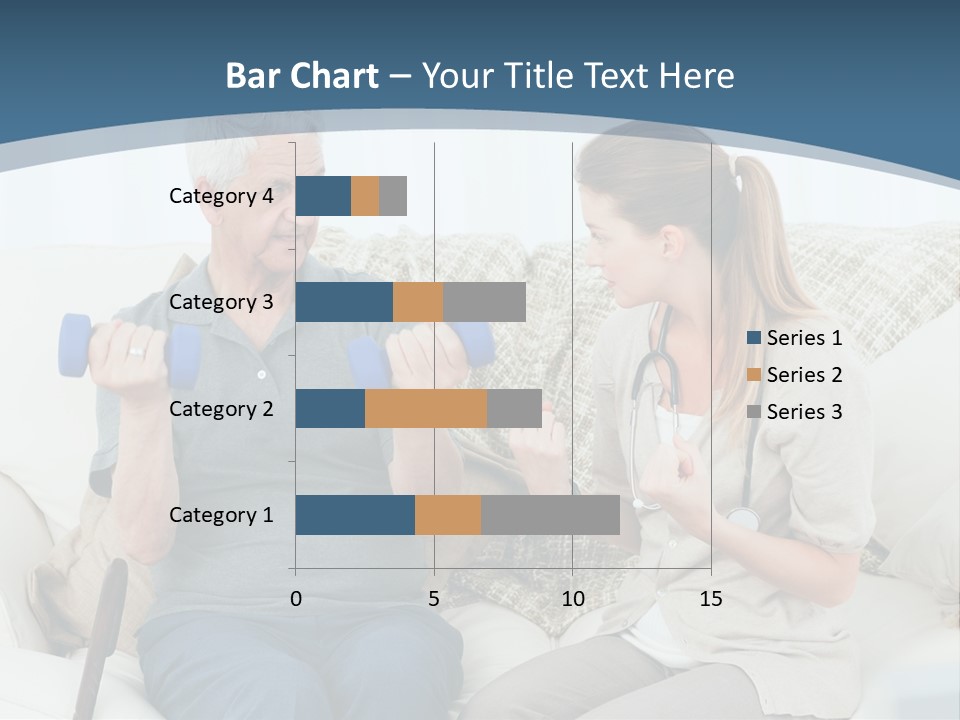 A Woman And A Man Sitting On A Couch With Dumbbells PowerPoint Template