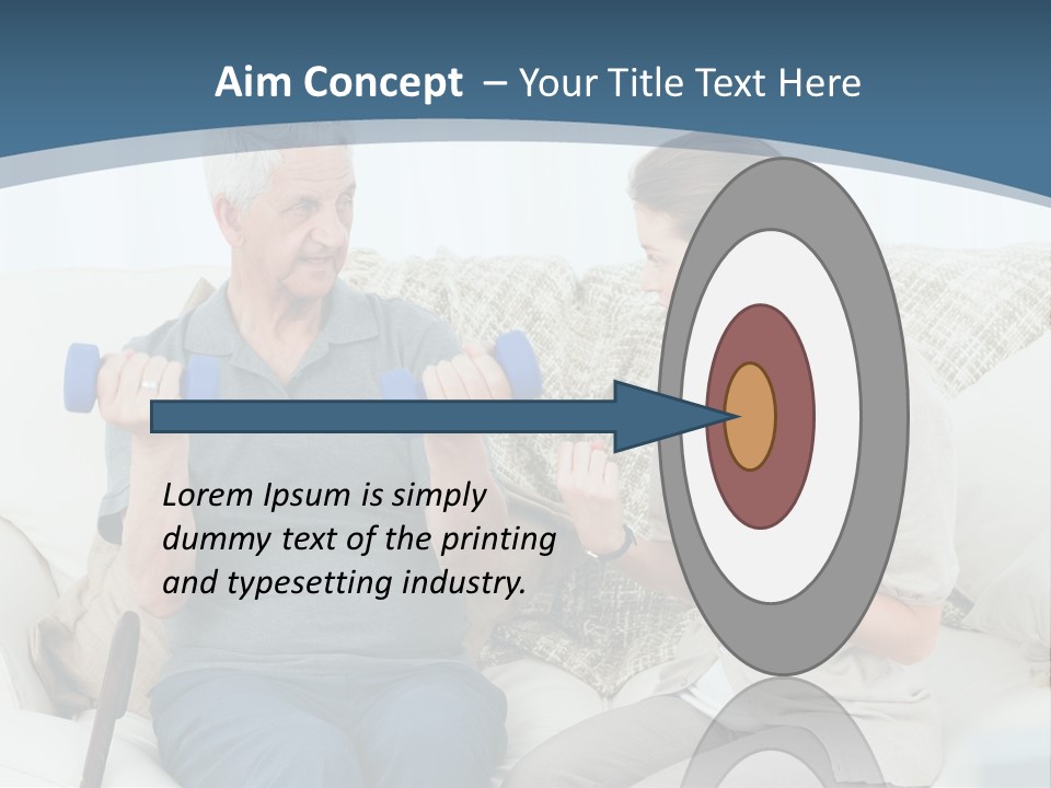 A Woman And A Man Sitting On A Couch With Dumbbells PowerPoint Template