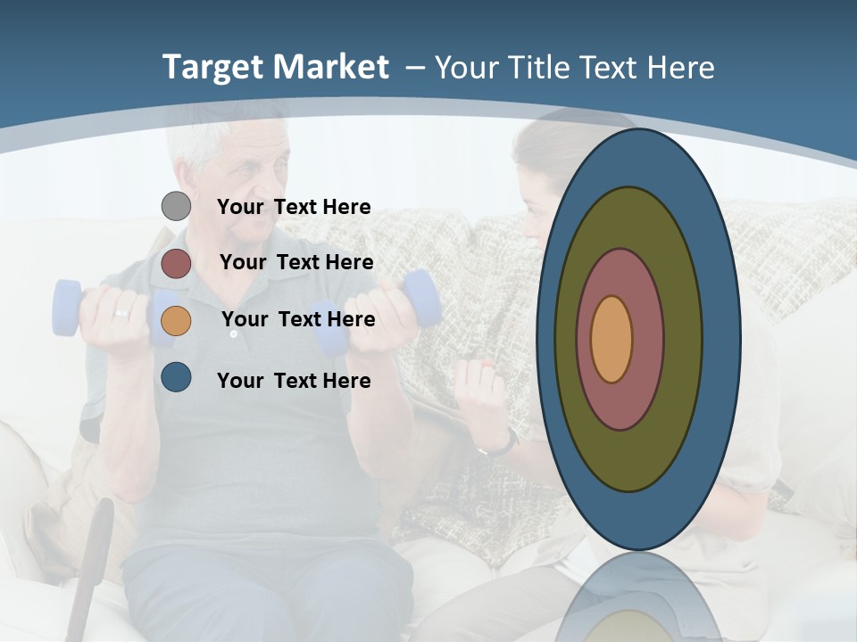 A Woman And A Man Sitting On A Couch With Dumbbells PowerPoint Template