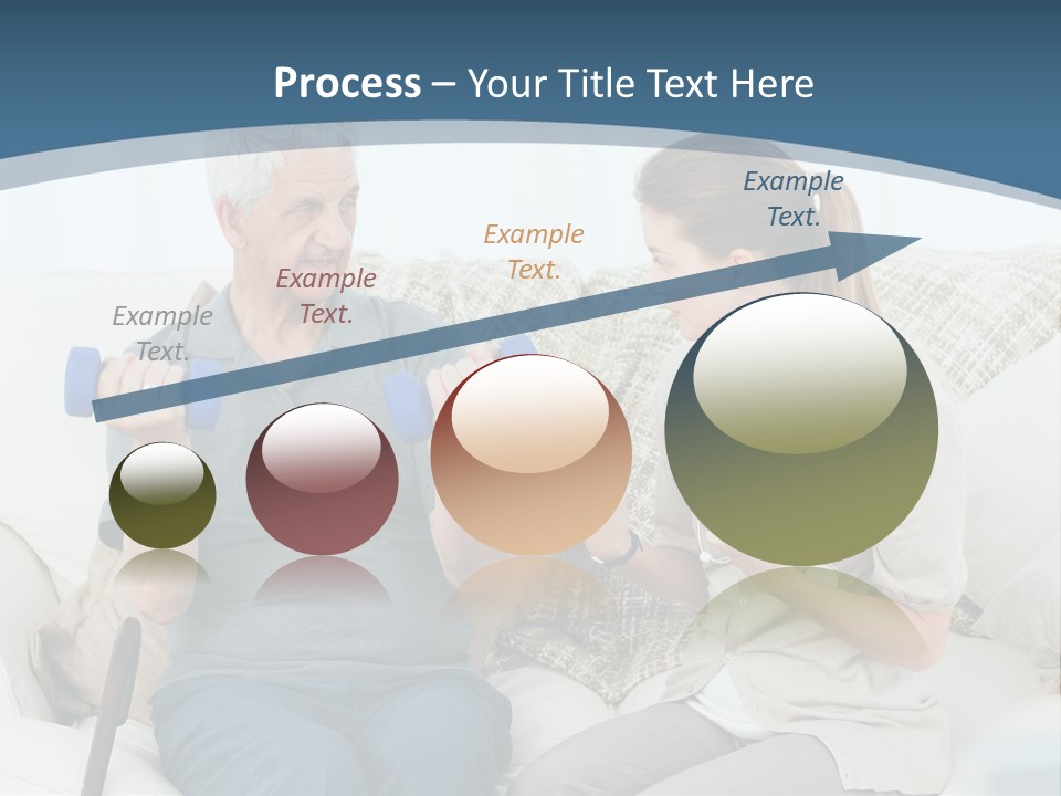 A Woman And A Man Sitting On A Couch With Dumbbells PowerPoint Template