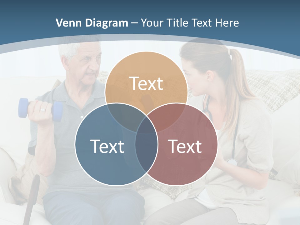 A Woman And A Man Sitting On A Couch With Dumbbells PowerPoint Template