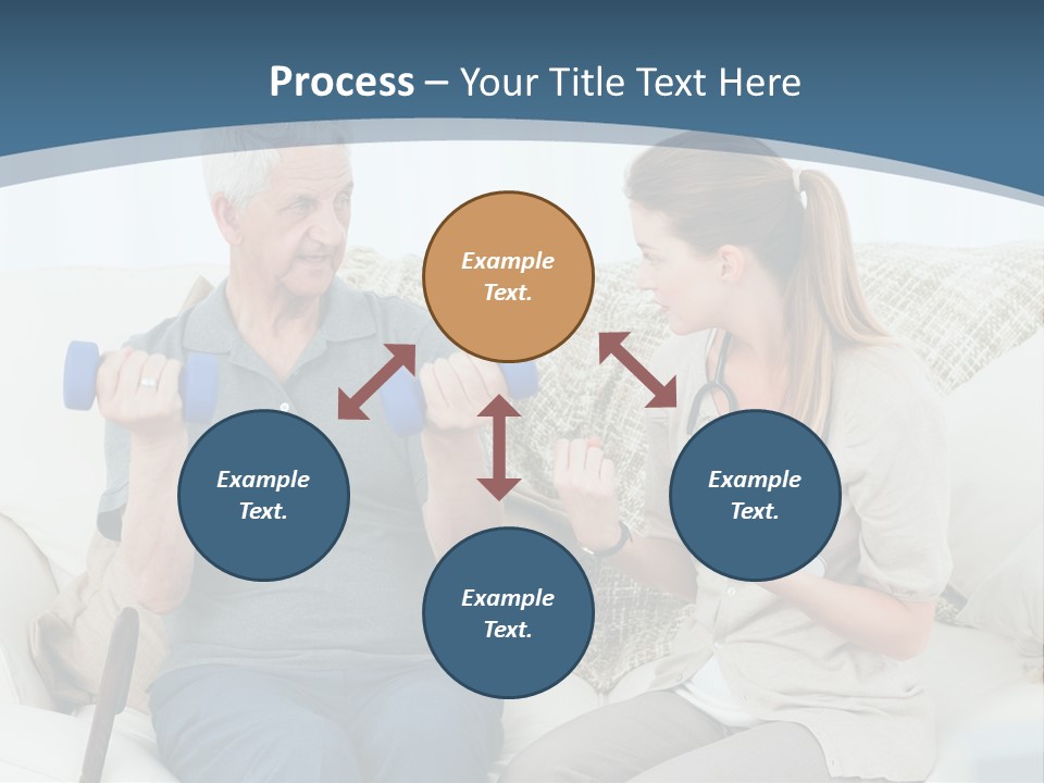 A Woman And A Man Sitting On A Couch With Dumbbells PowerPoint Template
