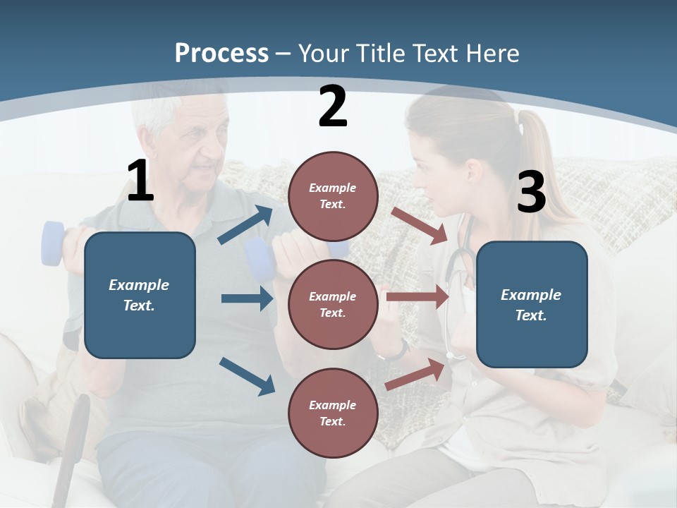 A Woman And A Man Sitting On A Couch With Dumbbells PowerPoint Template