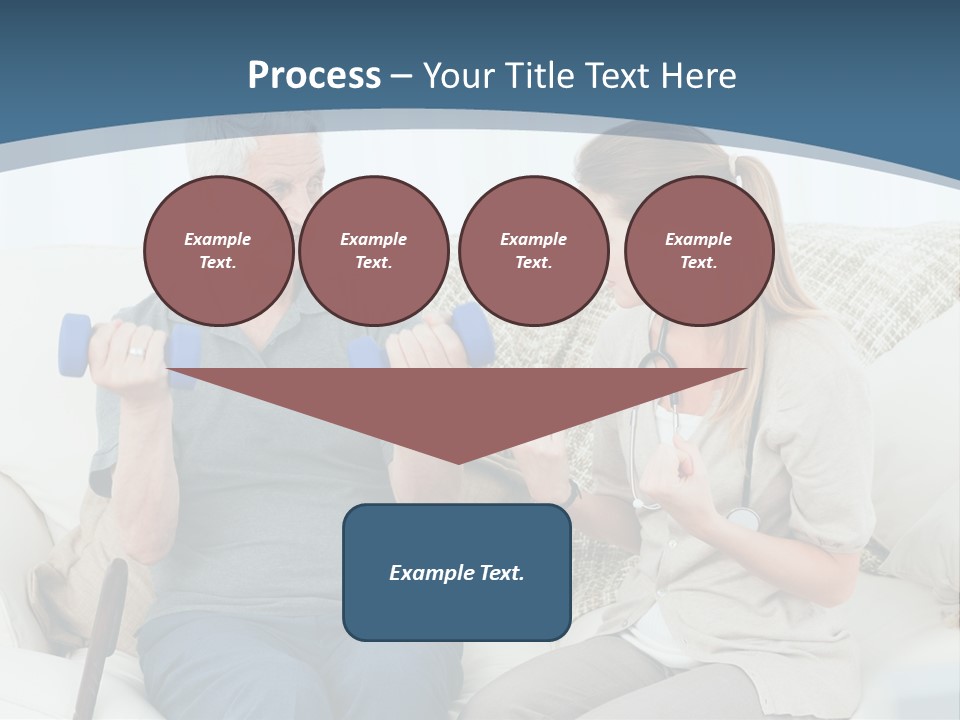 A Woman And A Man Sitting On A Couch With Dumbbells PowerPoint Template