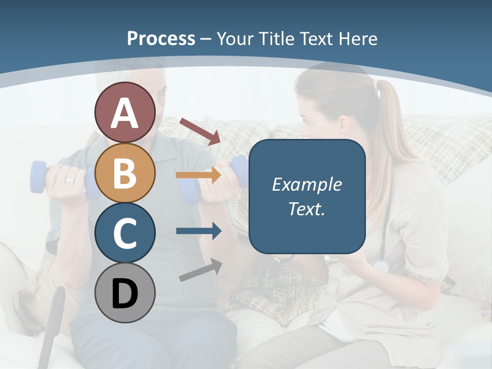 A Woman And A Man Sitting On A Couch With Dumbbells PowerPoint Template