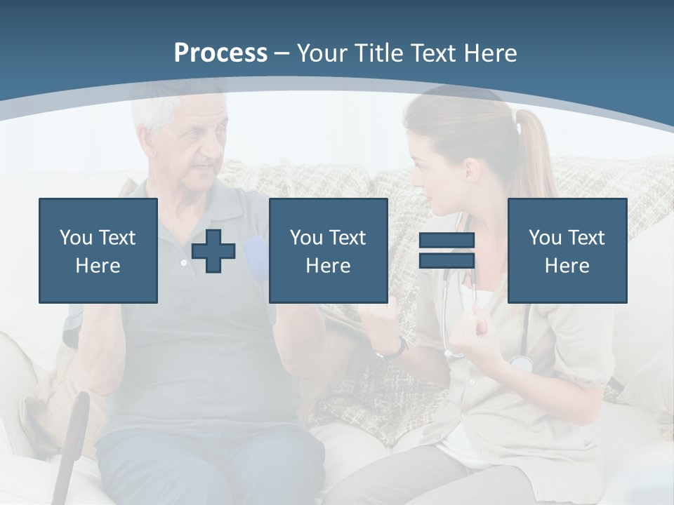 A Woman And A Man Sitting On A Couch With Dumbbells PowerPoint Template
