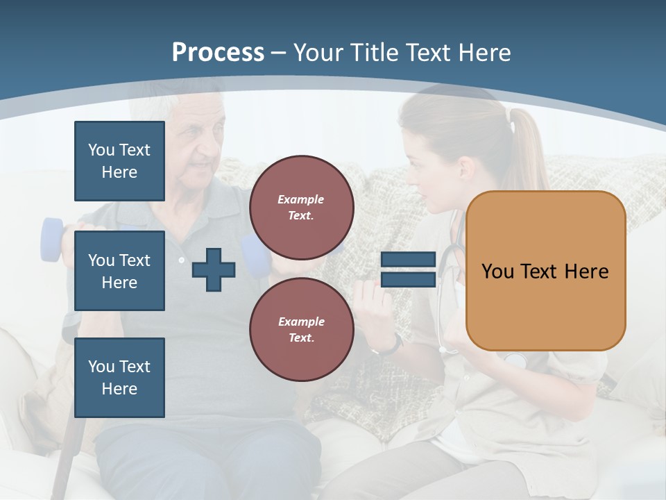 A Woman And A Man Sitting On A Couch With Dumbbells PowerPoint Template