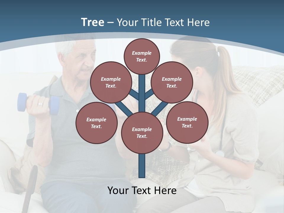 A Woman And A Man Sitting On A Couch With Dumbbells PowerPoint Template