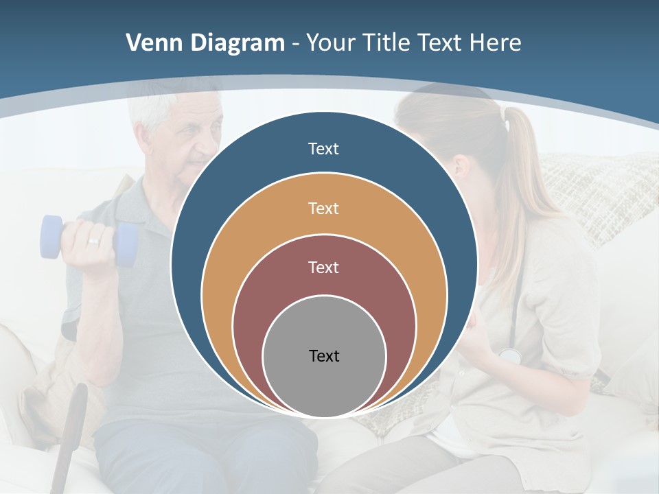A Woman And A Man Sitting On A Couch With Dumbbells PowerPoint Template