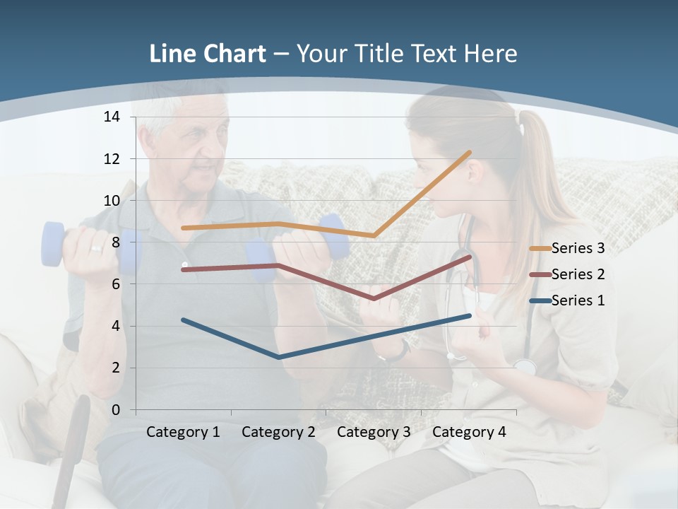 A Woman And A Man Sitting On A Couch With Dumbbells PowerPoint Template