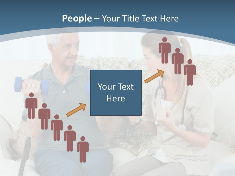 A Woman And A Man Sitting On A Couch With Dumbbells PowerPoint Template