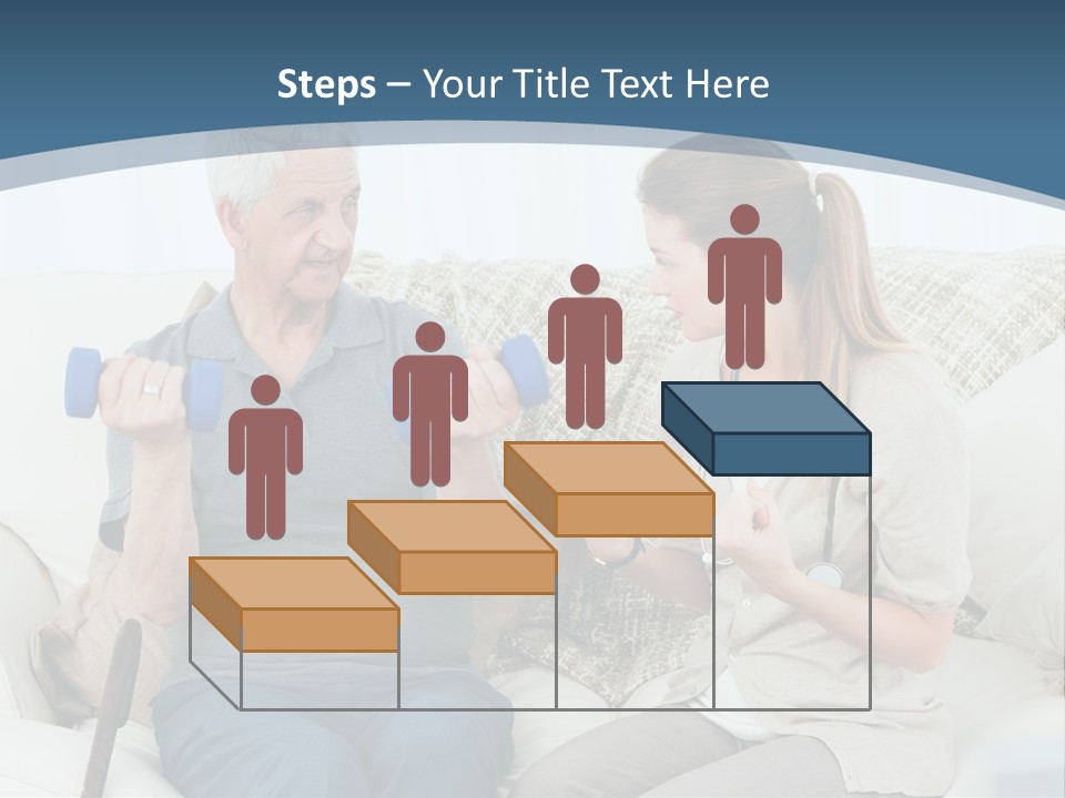 A Woman And A Man Sitting On A Couch With Dumbbells PowerPoint Template