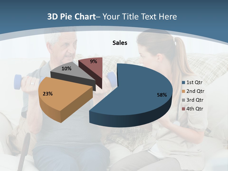 A Woman And A Man Sitting On A Couch With Dumbbells PowerPoint Template