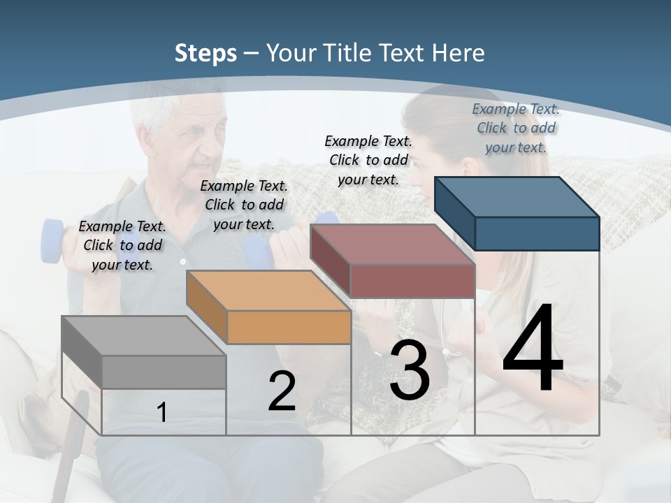 A Woman And A Man Sitting On A Couch With Dumbbells PowerPoint Template