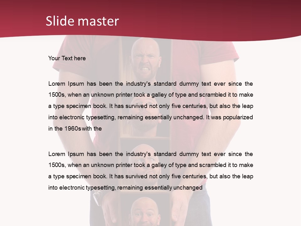 A Man Is Holding A Box With Photos On It PowerPoint Template