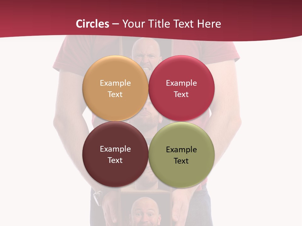 A Man Is Holding A Box With Photos On It PowerPoint Template