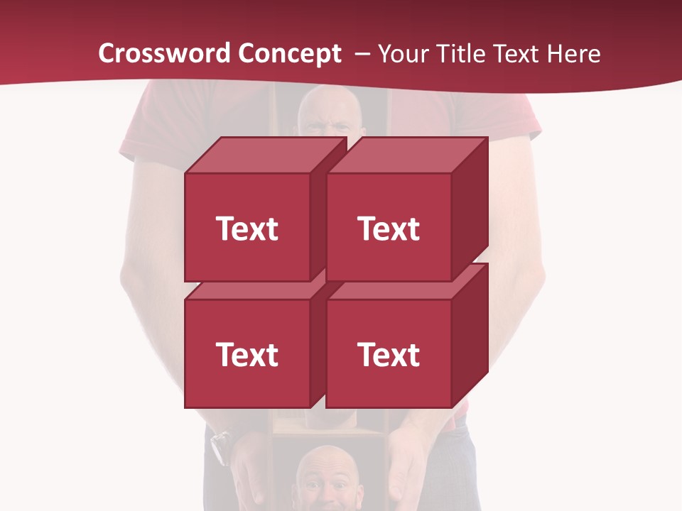 A Man Is Holding A Box With Photos On It PowerPoint Template