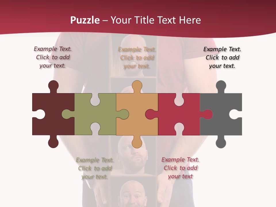 A Man Is Holding A Box With Photos On It PowerPoint Template