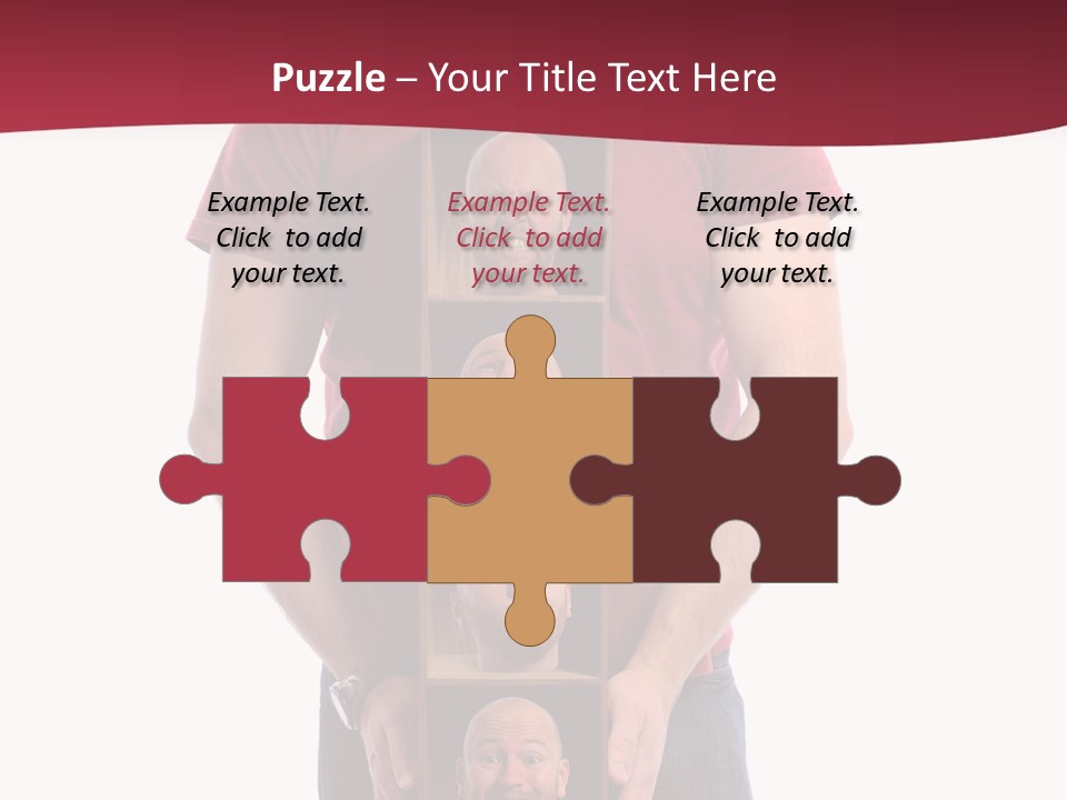 A Man Is Holding A Box With Photos On It PowerPoint Template