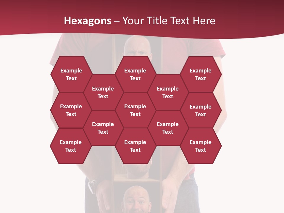 A Man Is Holding A Box With Photos On It PowerPoint Template