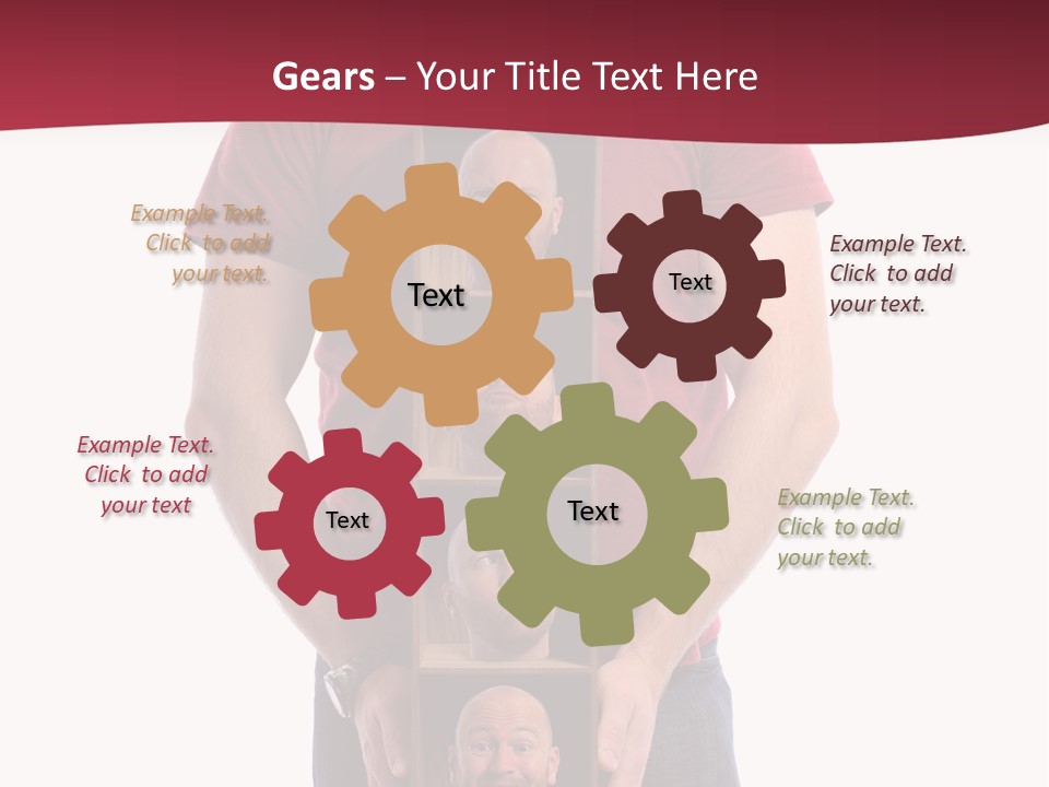 A Man Is Holding A Box With Photos On It PowerPoint Template