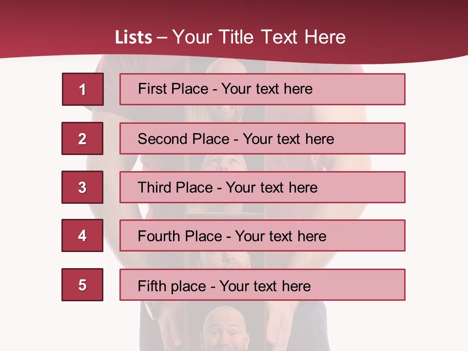 A Man Is Holding A Box With Photos On It PowerPoint Template
