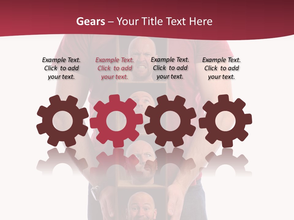 A Man Is Holding A Box With Photos On It PowerPoint Template