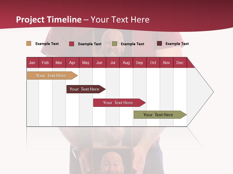 A Man Is Holding A Box With Photos On It PowerPoint Template