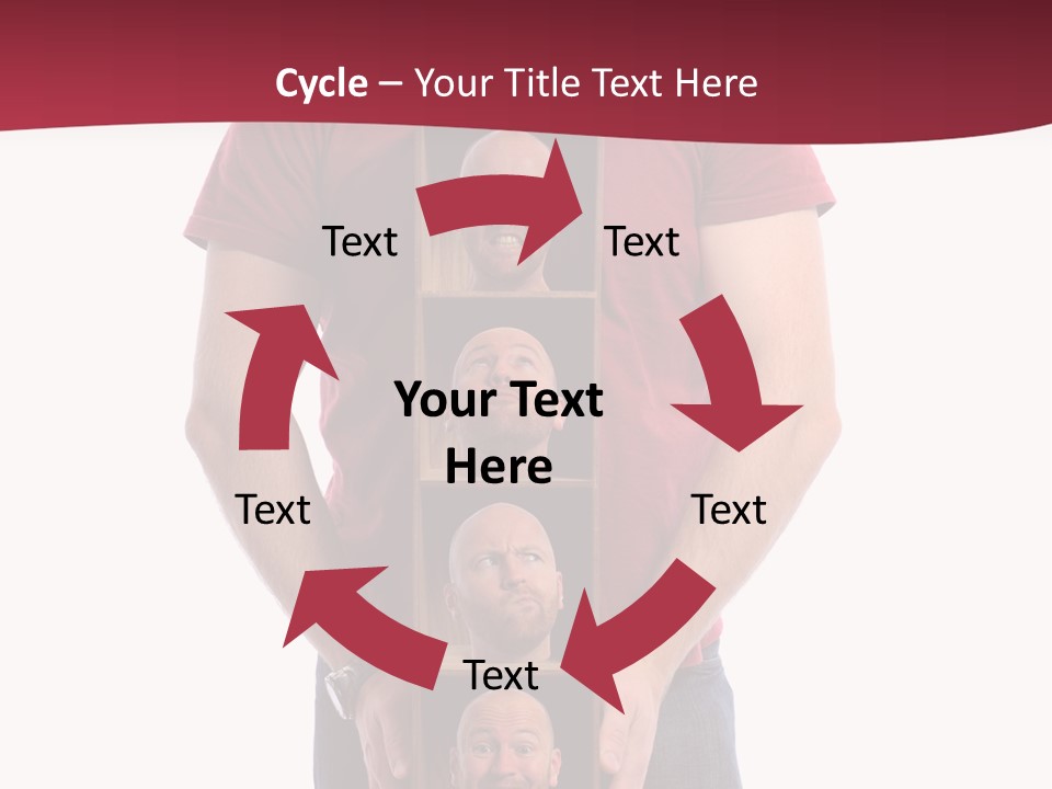 A Man Is Holding A Box With Photos On It PowerPoint Template