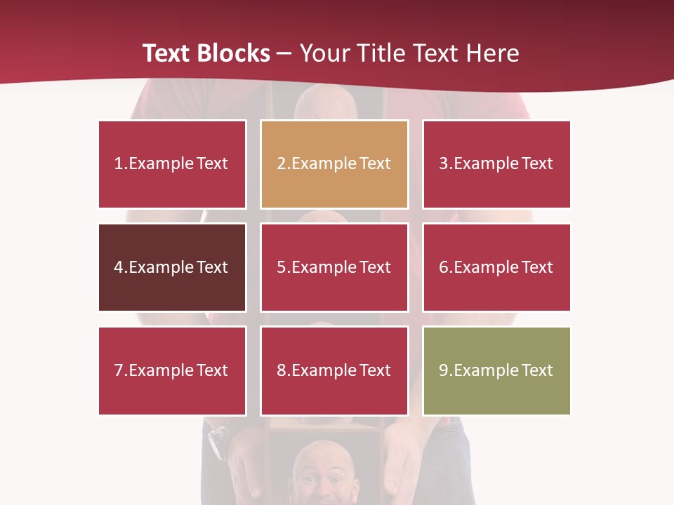 A Man Is Holding A Box With Photos On It PowerPoint Template