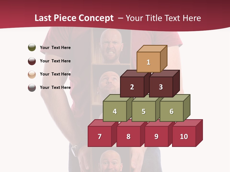 A Man Is Holding A Box With Photos On It PowerPoint Template