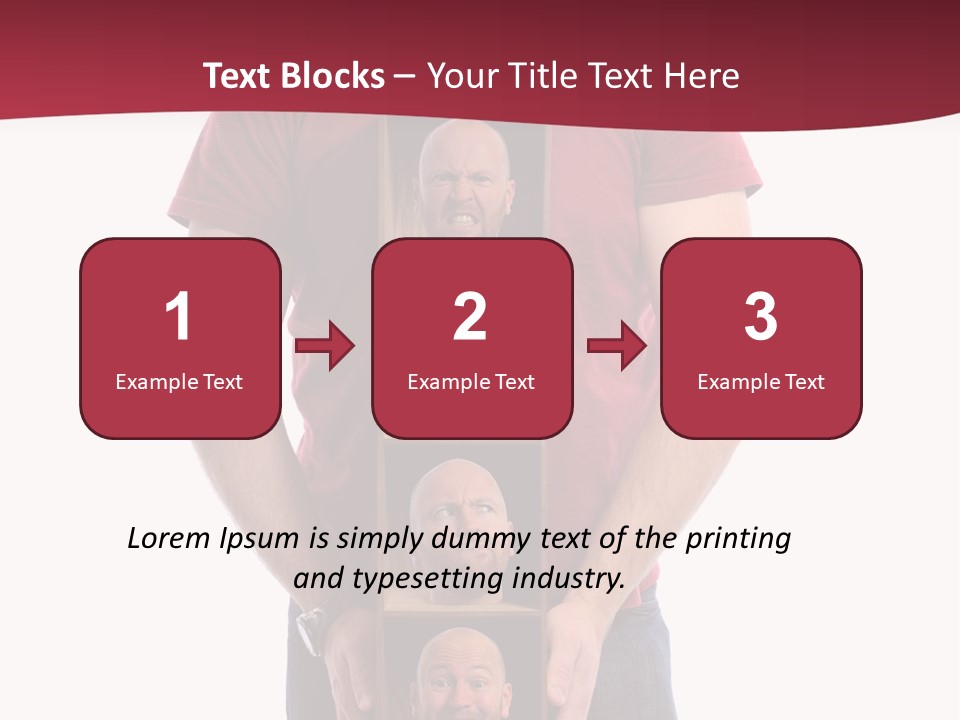 A Man Is Holding A Box With Photos On It PowerPoint Template