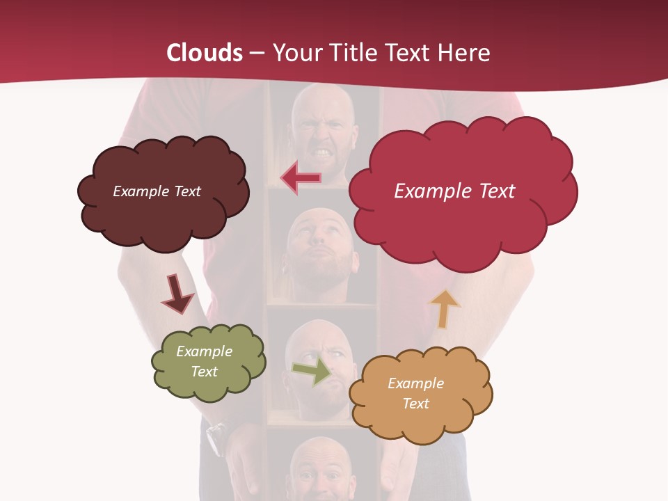 A Man Is Holding A Box With Photos On It PowerPoint Template