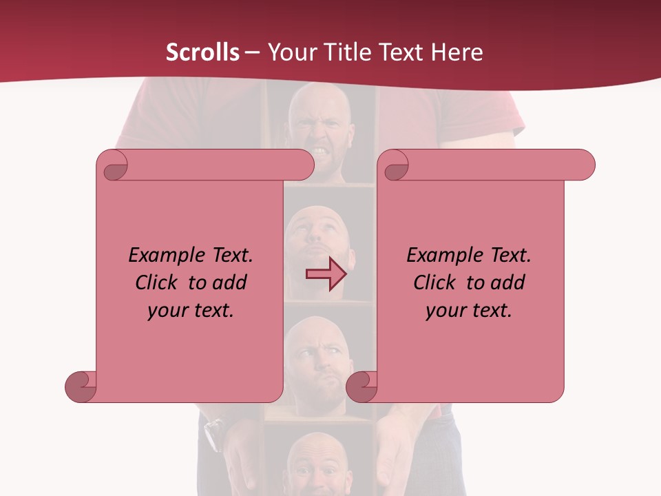 A Man Is Holding A Box With Photos On It PowerPoint Template