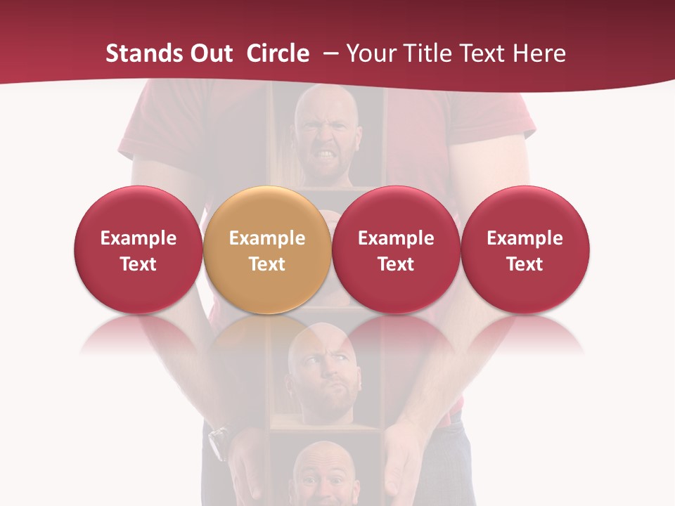 A Man Is Holding A Box With Photos On It PowerPoint Template