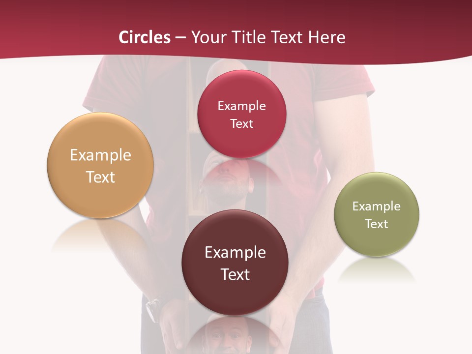 A Man Is Holding A Box With Photos On It PowerPoint Template