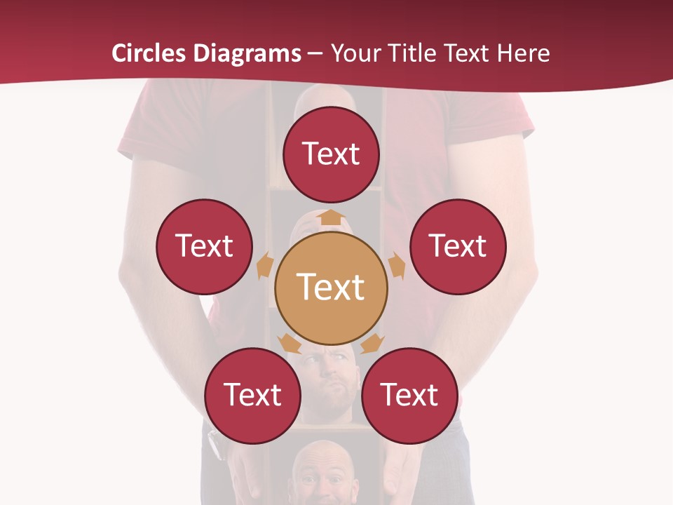 A Man Is Holding A Box With Photos On It PowerPoint Template