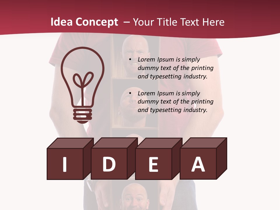 A Man Is Holding A Box With Photos On It PowerPoint Template